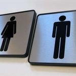 Классические металлизированные иконки мужчины и женщины под WC