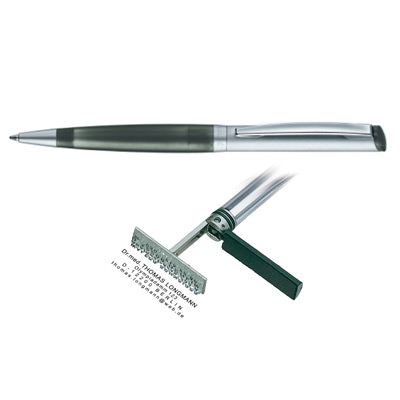 Ручка со встроенным штемпелем черного цвета HERI 6011 DIAGONAL COLOR