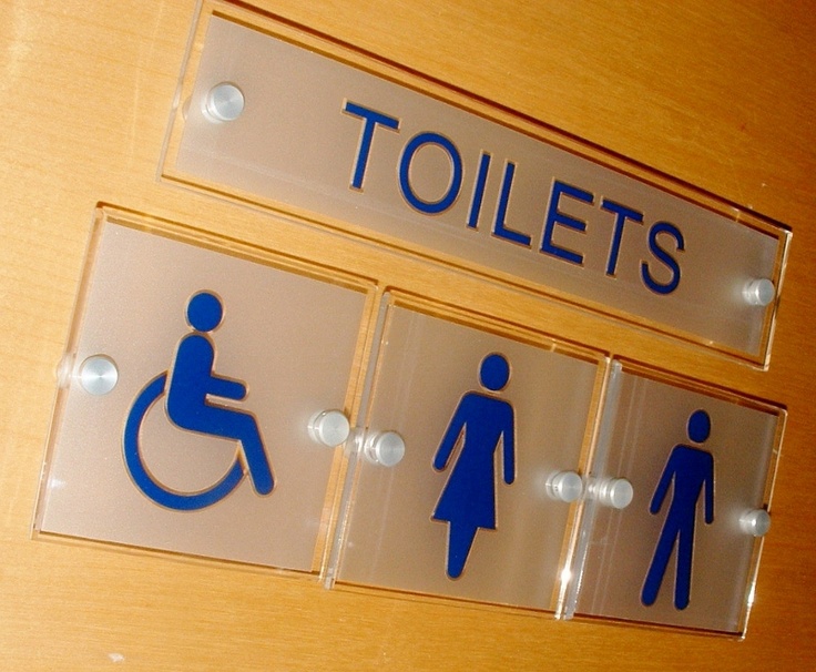 Табличка для туалета из акрила, мужчина, женщина, инвалид-колясочник